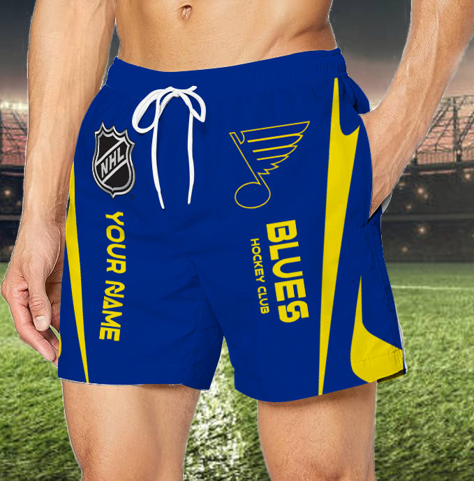LIMITED EDITION - NEW CUSTOMIZED NHL14 SLB ST. LOUIS BLUES UNISEX SHORT PANTS