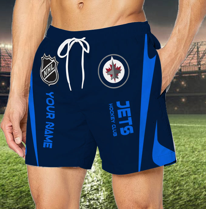 LIMITED EDITION - NEW CUSTOMIZED NHL21 WPJ WINNIPEG JETS UNISEX SHORT PANTS