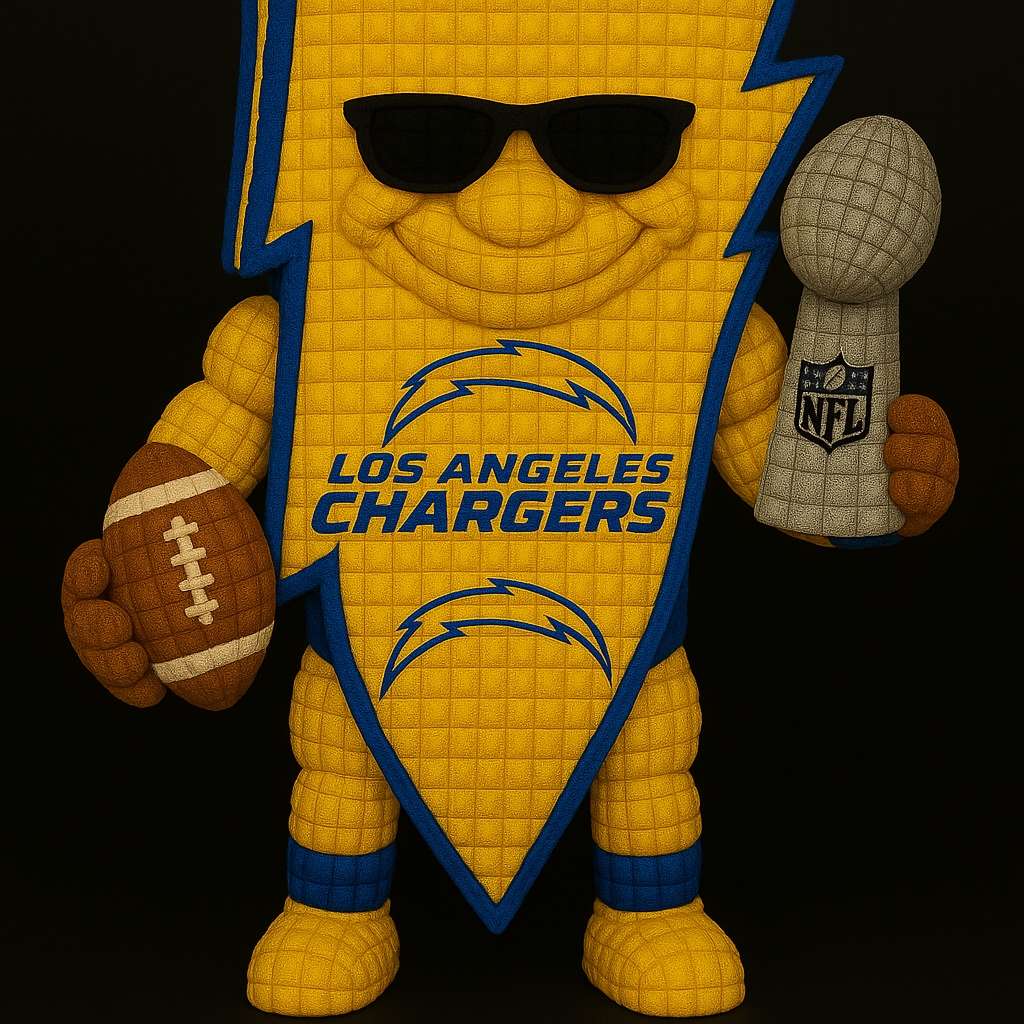 LIMITED EDITION - NEW PREMIUM NFL09 LAC LOS ANGELES CHARGERS HANDMADE CROCHET