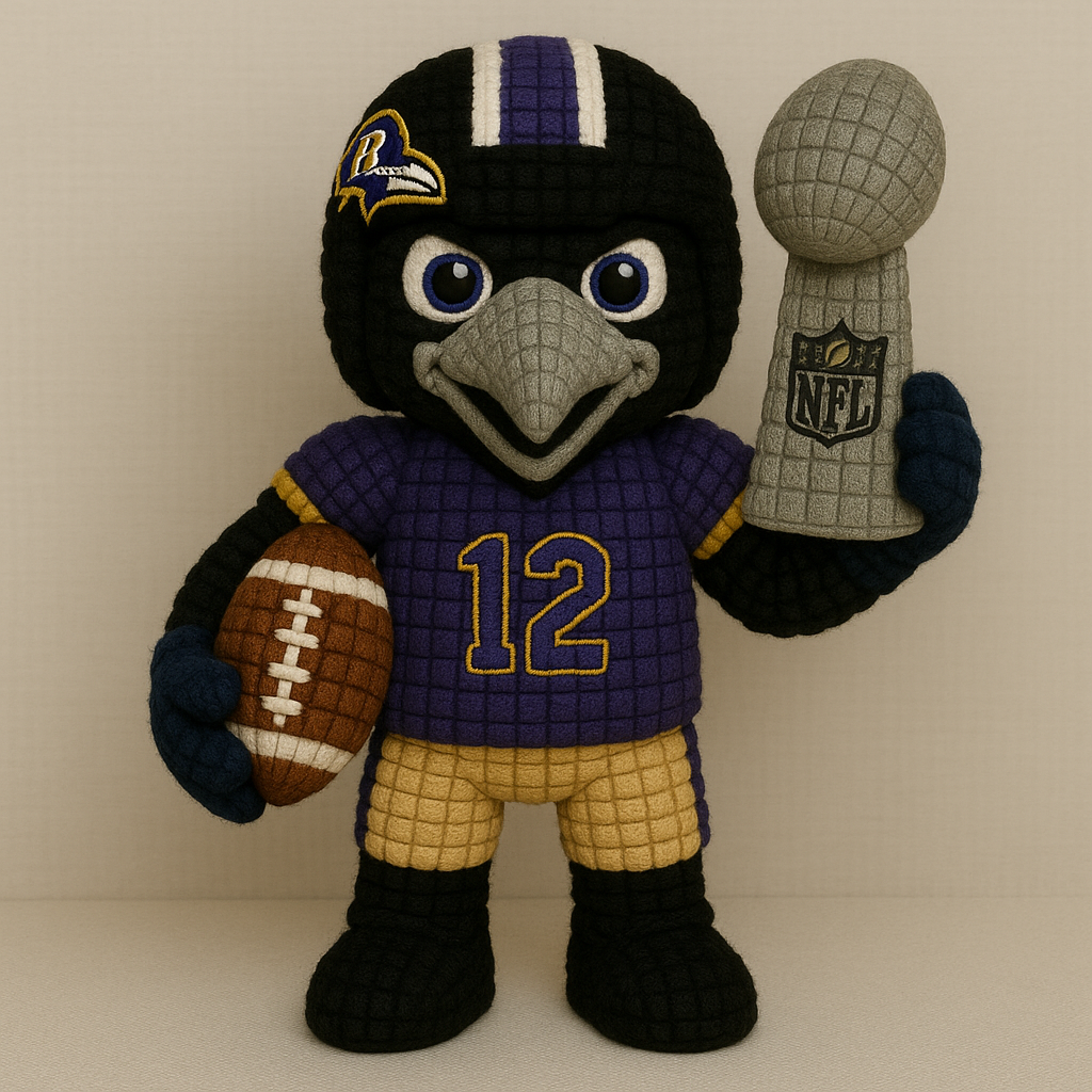 LIMITED EDITION - NEW PREMIUM NFL28 BTR BALTIMORE RAVENS HANDMADE CROCHET