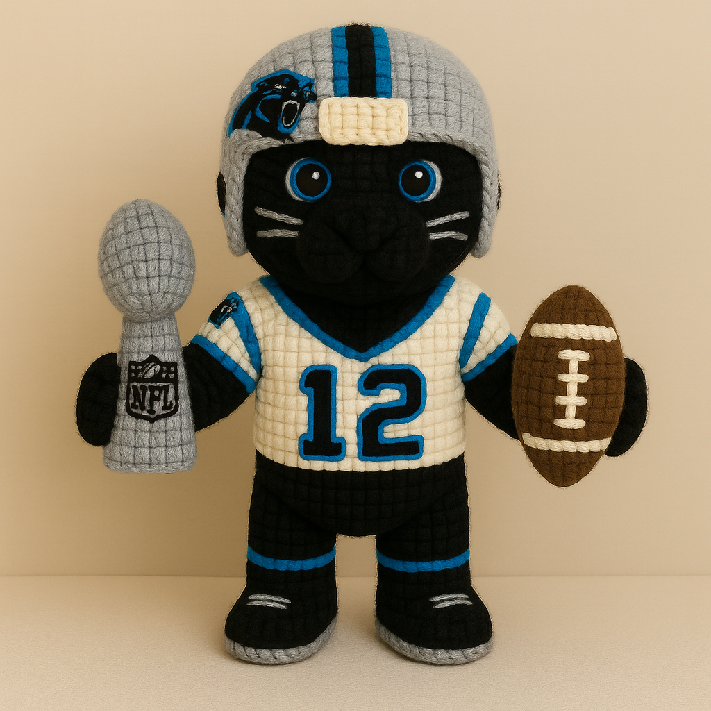 LIMITED EDITION - NEW PREMIUM NFL23 CLP CAROLINA PANTHERS HANDMADE CROCHET