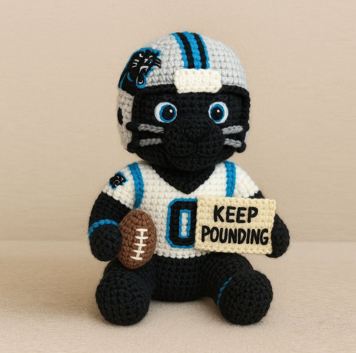 LIMITED EDITION - NEW PREMIUM NFL23 CLP CAROLINA PANTHERS HANDMADE CROCHET
