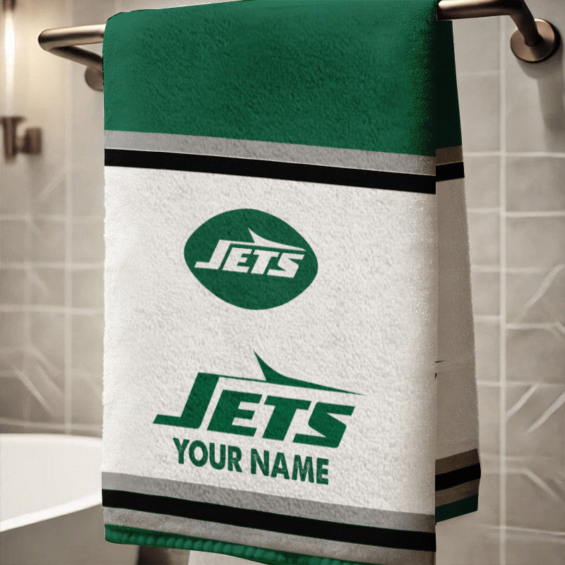 LIMITED EDITION - NEW CUSTOMIZED NFL25 NYJ NEW YORK JETS BATH TOWEL