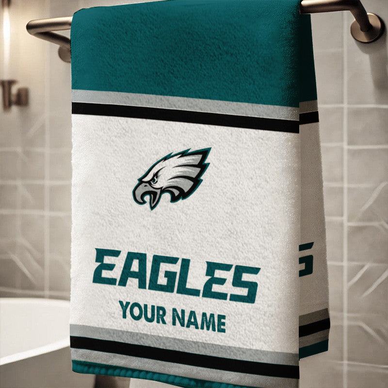 LIMITED EDITION - NEW CUSTOMIZED NFL02 PPE PHILADELPHIA EAGLES BATH TOWEL