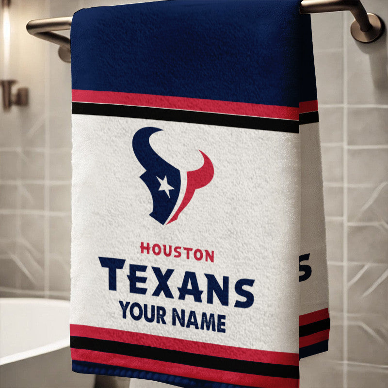 LIMITED EDITION - NEW CUSTOMIZED NFL15 HTT HOUSTON TEXANS BATH TOWEL