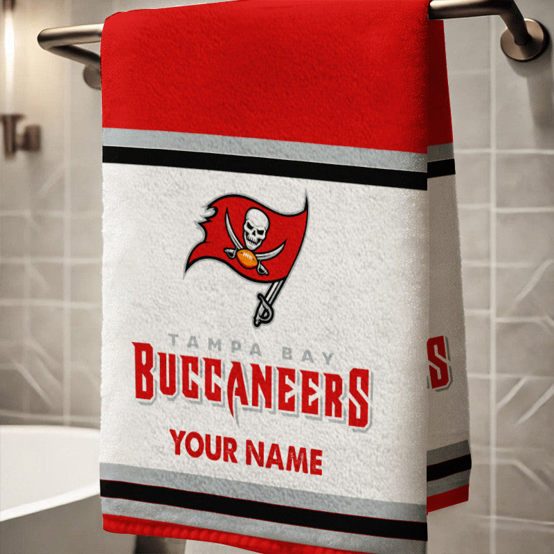 LIMITED EDITION - NEW CUSTOMIZED NFL10 TBB TAMPA BAY BUCCANEERS BATH TOWEL