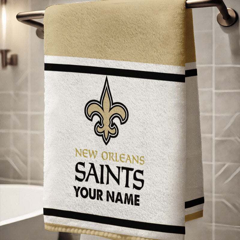 LIMITED EDITION - NEW CUSTOMIZED NFL24 NOS NEW ORLEANS SAINTS BATH TOWEL