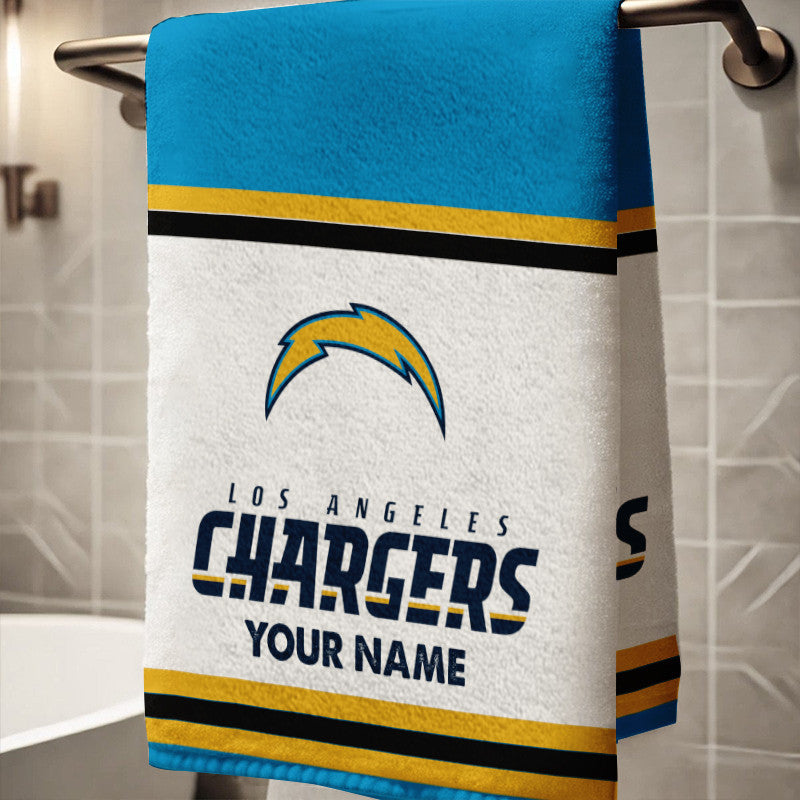 LIMITED EDITION - NEW CUSTOMIZED NFL09 LAC LOS ANGELES CHARGERS BATH TOWEL