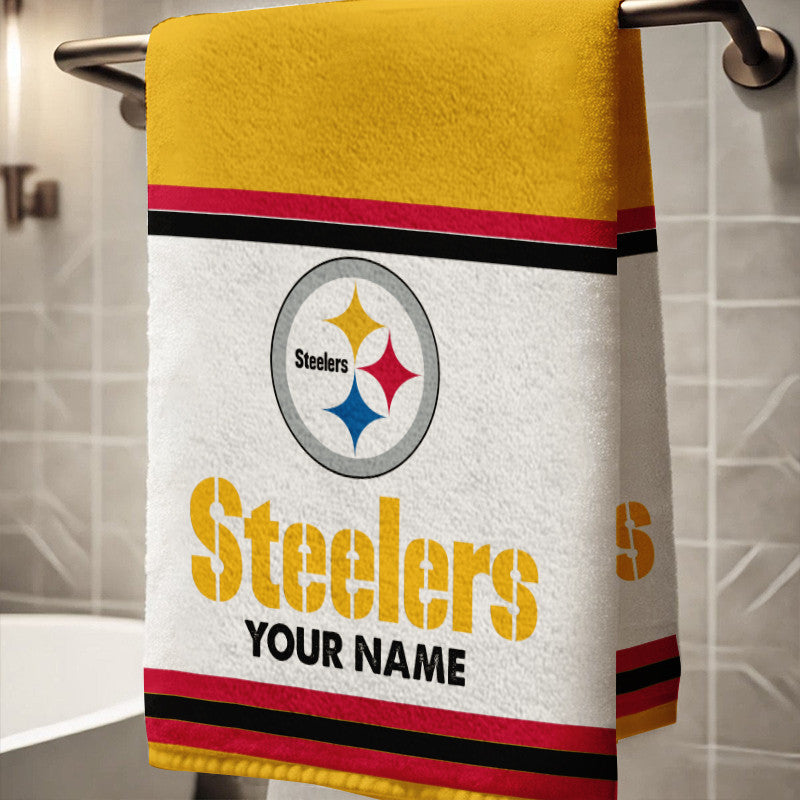 LIMITED EDITION - NEW CUSTOMIZED NFL14 PSB PITTSBURGH STEELERS BATH TOWEL
