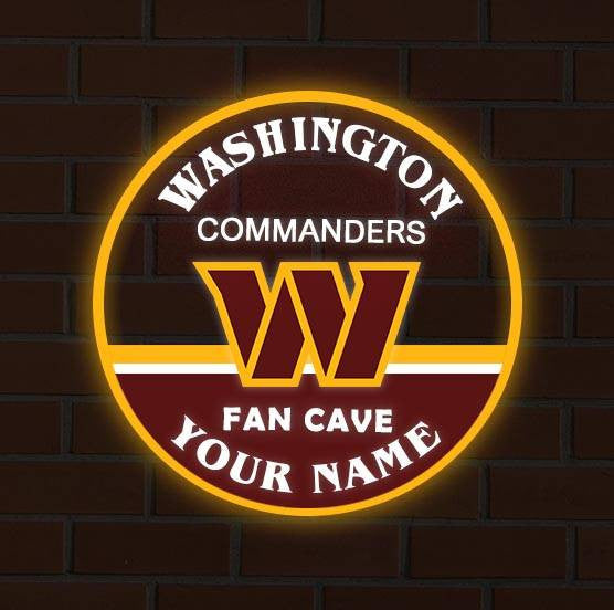 LIMITED EDITION - NEW CUSTOMIZED NFL12 WTC WASHINGTON COMMANDERS LED LIGHT WALL DECOR