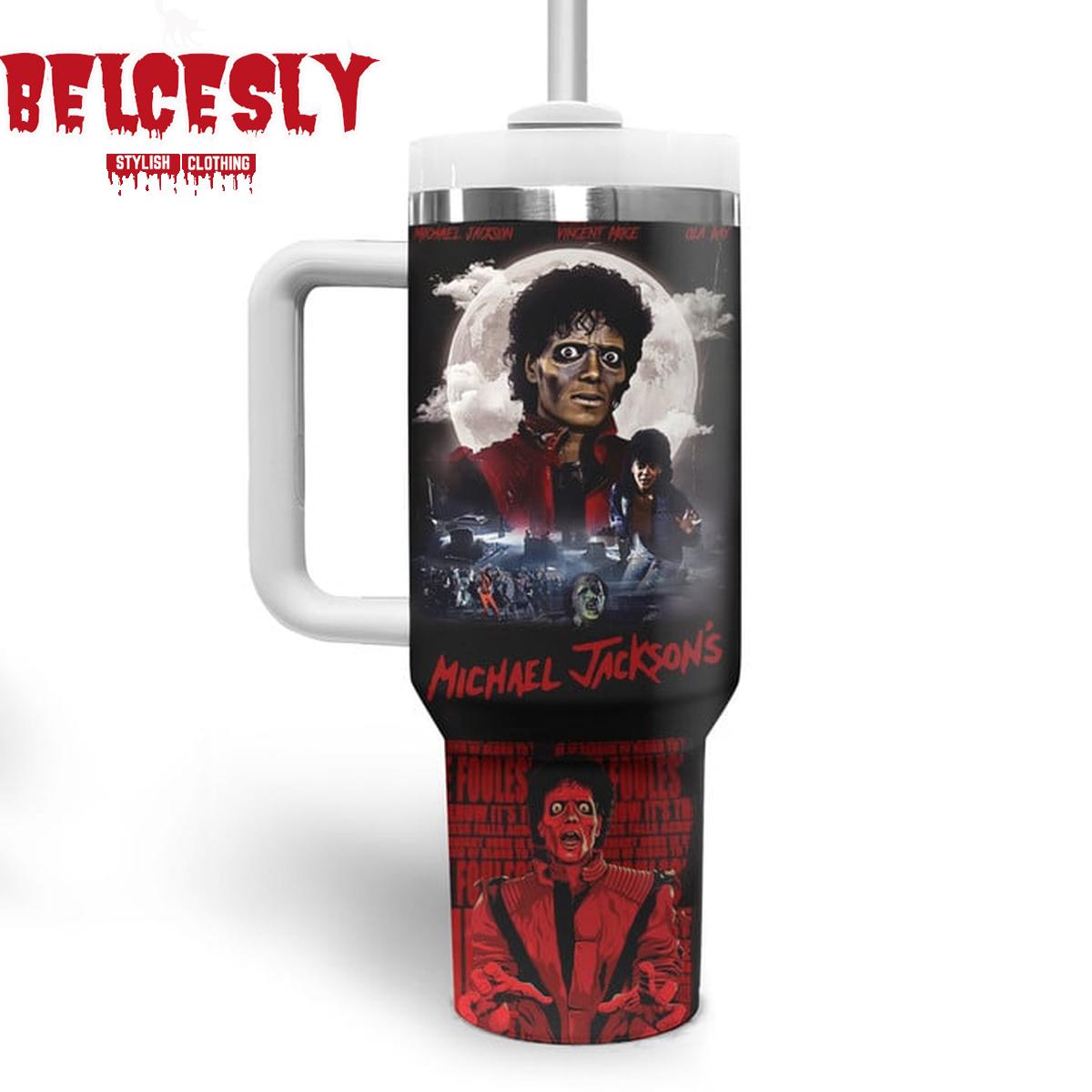 Michael Jackson Premium 40OZ Tumbler With Handle