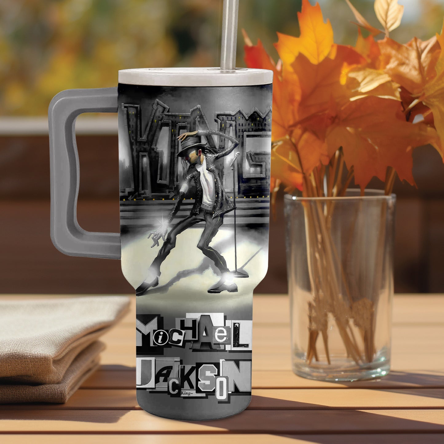 Michael Jackson Premium 40OZ Tumbler With Handle