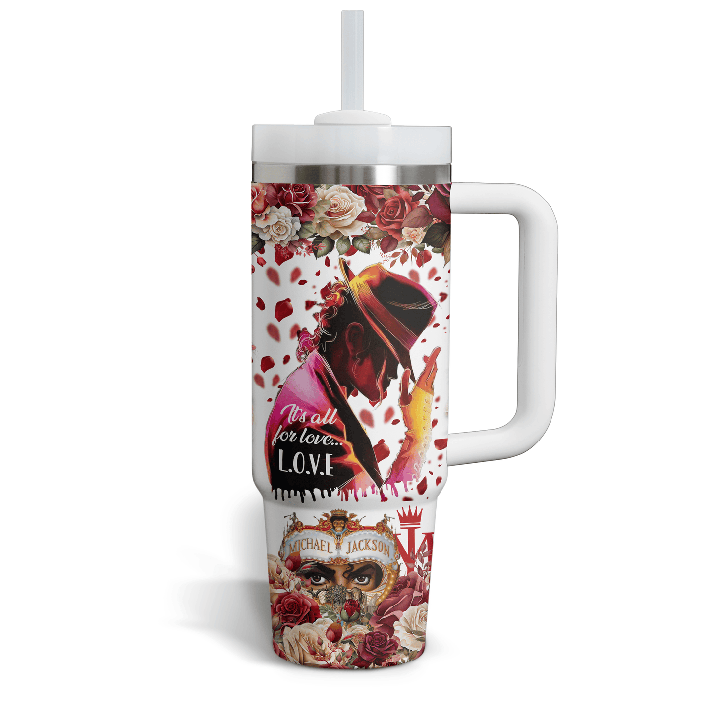 Michael Jackson Premium 40OZ Tumbler With Handle