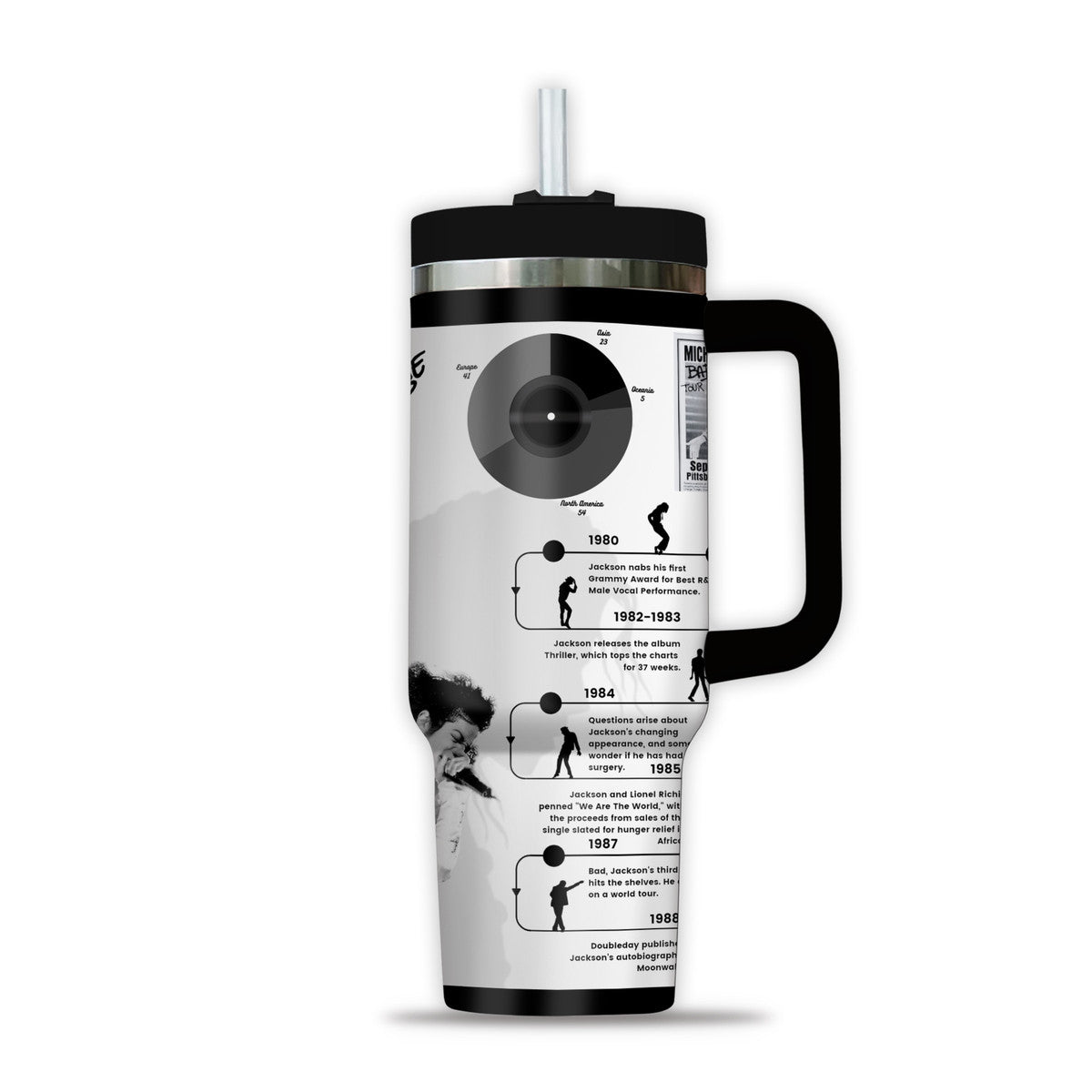 Michael Jackson Premium 40OZ Tumbler With Handle