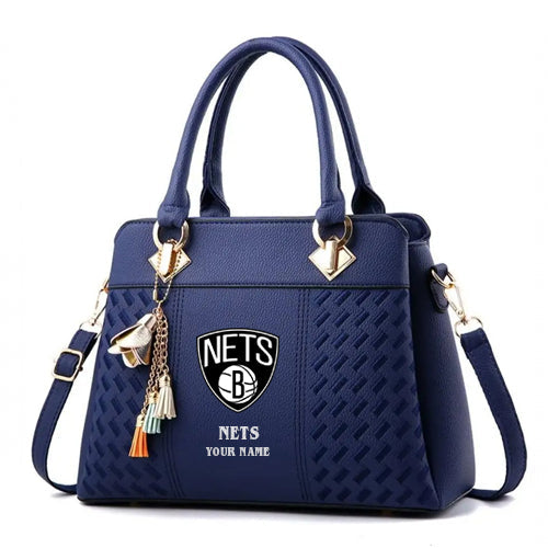 LIMITED EDITION - NEW CUSTOMIZED NBA25 BN BROOKLYN NETS WOMEN'S HANDBAGS MULTICOLOR