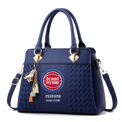 LIMITED EDITION - NEW CUSTOMIZED NBA14 DP DETROIT PISTONS WOMEN'S HANDBAGS MULTICOLOR