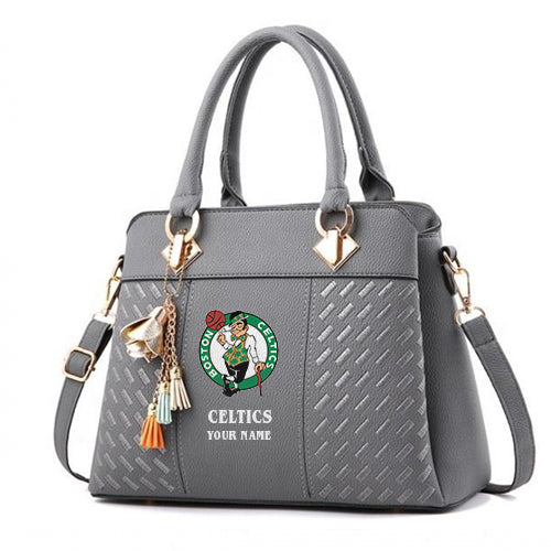 LIMITED EDITION - NEW CUSTOMIZED NBA03 BC BOSTON CELTICS WOMEN'S HANDBAGS MULTICOLOR