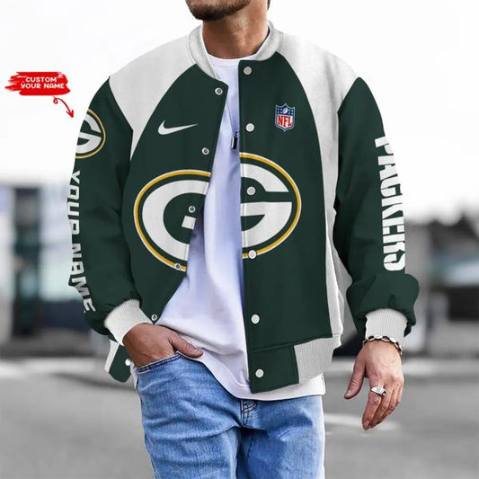 LIMITED EDITION - NEW CUSTOMIZED NFL08 GBP GREEN BAY PACKERS BASEBALL JACKET