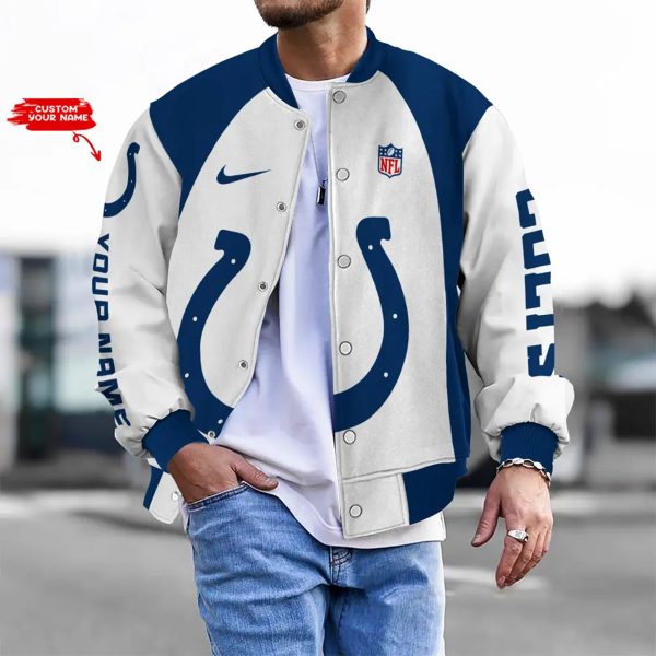 LIMITED EDITION - NEW CUSTOMIZED NFL17 IDC INDIANAPOLIS COLTS BASEBALL JACKET
