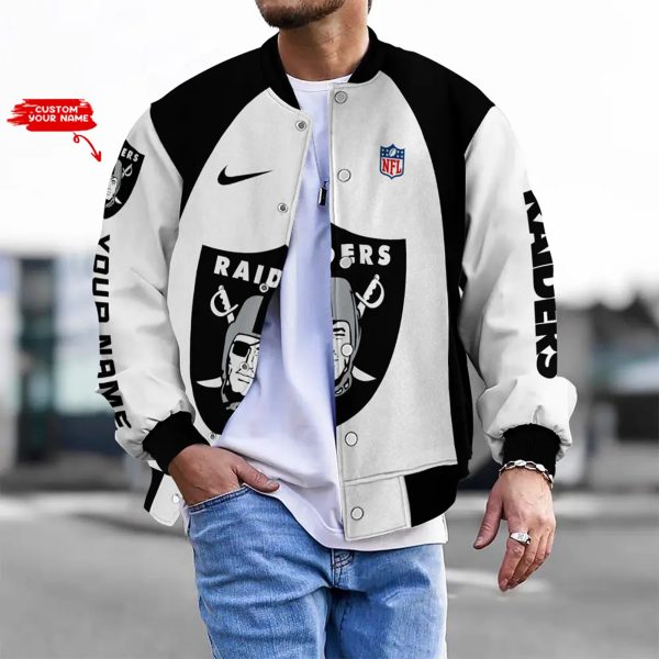LIMITED EDITION - NEW CUSTOMIZED NFL07 LVR LAS VEGAS RAIDERS BASEBALL JACKET