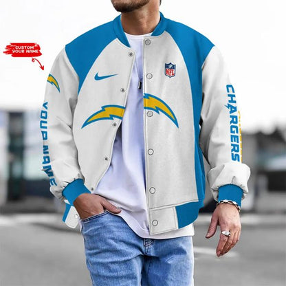 LIMITED EDITION - NEW CUSTOMIZED NFL09 LAC LOS ANGELES CHARGERS BASEBALL JACKET