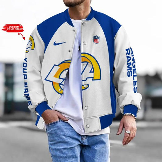 LIMITED EDITION - NEW CUSTOMIZED NFL22 LAR LOS ANGELES RAMS BASEBALL JACKET