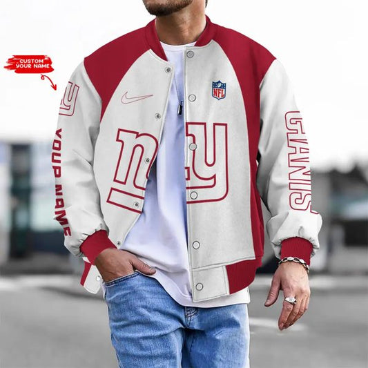 LIMITED EDITION - NEW CUSTOMIZED NFL32 NYG  NEW YORK GIANTS BASEBALL JACKET