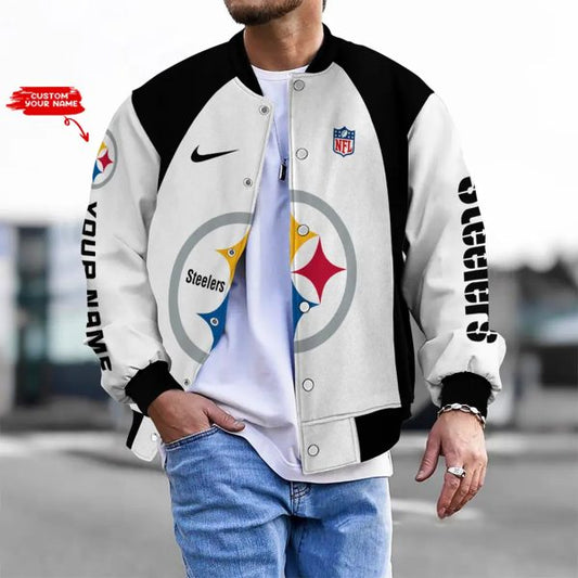 LIMITED EDITION - NEW CUSTOMIZED NFL14 PSB PITTSBURGH STEELERS BASEBALL JACKET
