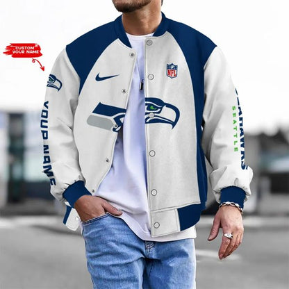 LIMITED EDITION - NEW CUSTOMIZED NFL06 SSH SEATTLE SEAHAWKS BASEBALL JACKET
