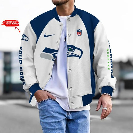 LIMITED EDITION - NEW CUSTOMIZED NFL06 SSH SEATTLE SEAHAWKS BASEBALL JACKET