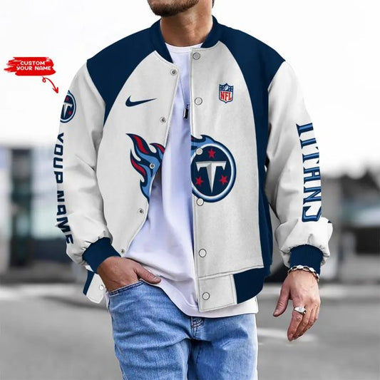 LIMITED EDITION - NEW CUSTOMIZED NFL31 TST TENNESSEE TITANS BASEBALL JACKET