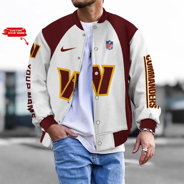 LIMITED EDITION - NEW CUSTOMIZED NFL12 WTC WASHINGTON COMMANDERS BASEBALL JACKET