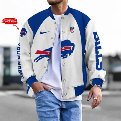 LIMITED EDITION - NEW CUSTOMIZED NFL03 BFB BUFFALO BILLS BASEBALL JACKET