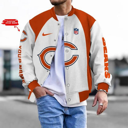LIMITED EDITION - NEW CUSTOMIZED NFL26 CCB CHICAGO BEARS BASEBALL JACKET