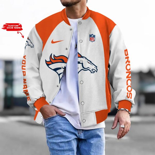 LIMITED EDITION - NEW CUSTOMIZED NFL13 DVB DENVER BRONCOS BASEBALL JACKET