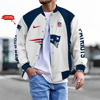 LIMITED EDITION - NEW CUSTOMIZED NFL27 NEP NEW ENGLAND PATRIOTS BASEBALL JACKET