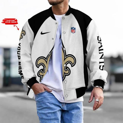 LIMITED EDITION - NEW CUSTOMIZED NFL24 NOS NEW ORLEANS SAINTS BASEBALL JACKET