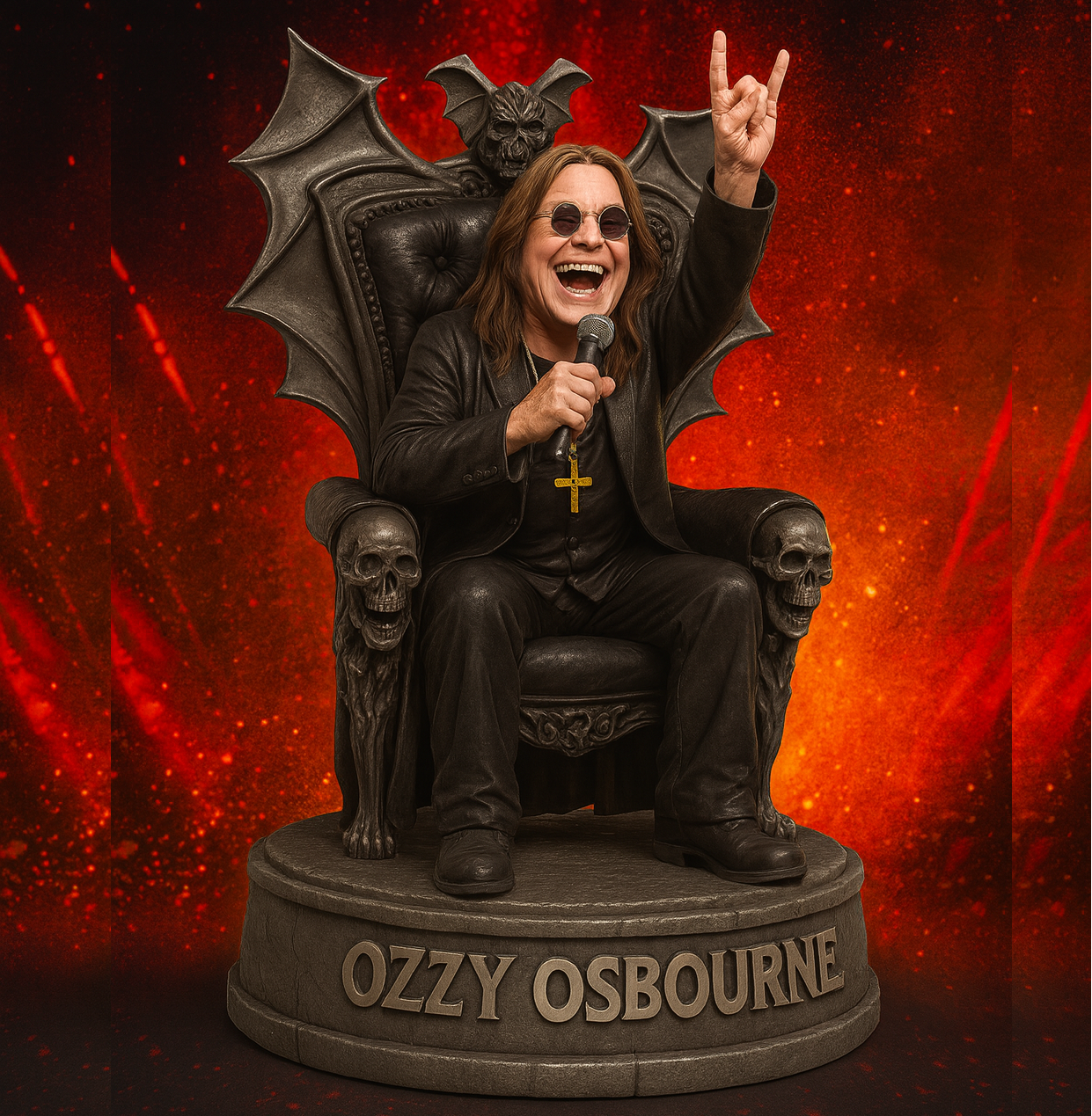 LIMITED EDITION -NEW PREMIUM OZZY OSBOURNE ACRYLIC BLOCK PLAQUE 01