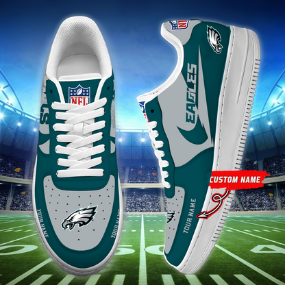 LIMITED EDITION - NEW CUSTOMIZED NFL02 PPE PHILADELPHIA EAGLES AF1 SNEAKERS
