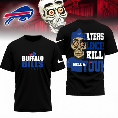 LIMITED EDITION - NEW CUSTOMIZED NFL03 BFB BUFFALO BILLS HATERS SILENCE I KILL YOU SHIRT