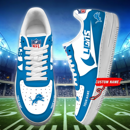 LIMITED EDITION - NEW CUSTOMIZED NFL04 DTL DETROIT LIONS AF1 SNEAKERS