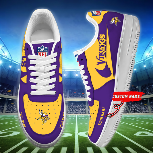 LIMITED EDITION - NEW CUSTOMIZED NFL05 MVK MINNESOTA VIKINGS AF1 SNEAKERS