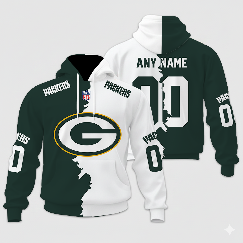 LIMITED EDITION - NEW CUSTOMIZED NFL08 GBP GREEN BAY PACKERS HOME MIX AWAY T-SHIRT, POLO, HOODIE & JACKETS