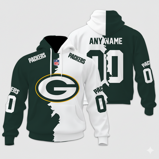 LIMITED EDITION - NEW CUSTOMIZED NFL08 GBP GREEN BAY PACKERS HOME MIX AWAY T-SHIRT, POLO, HOODIE & JACKETS