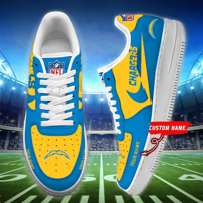 LIMITED EDITION - NEW CUSTOMIZED NFL09 LAC LOS ANGELES CHARGERS AF1 SNEAKERS