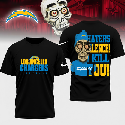 LIMITED EDITION - NEW CUSTOMIZED NFL09 LOS ANGELES CHARGERS HATERS SILENCE I KILL YOU SHIRT