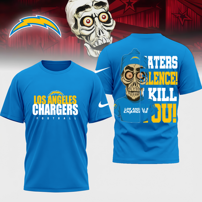 LIMITED EDITION - NEW CUSTOMIZED NFL09 LOS ANGELES CHARGERS HATERS SILENCE I KILL YOU SHIRT