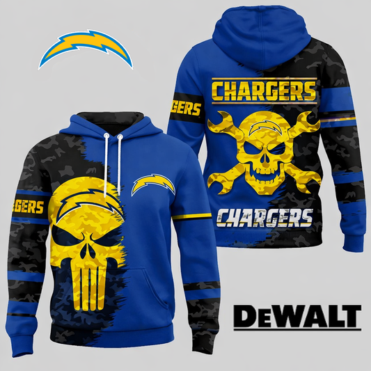 LIMITED EDITION - NEW CUSTOMIZED NFL09 LAC LOS ANGELES CHARGERS DEWALT UNISEX T-SHIRT, POLO, HOODIE & JACKETS