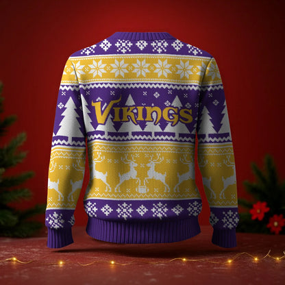 LIMITED EDITION - NEW CUSTOMIZED NFL05 MVK MINNESOTA VIKINGS UGLY SWEATER