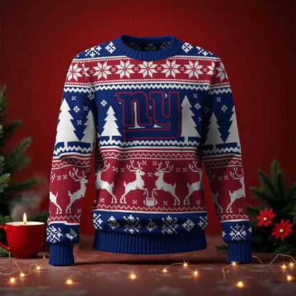 LIMITED EDITION - NEW CUSTOMIZED NFL32 NYG NEW YORK GIANTS UGLY SWEATER